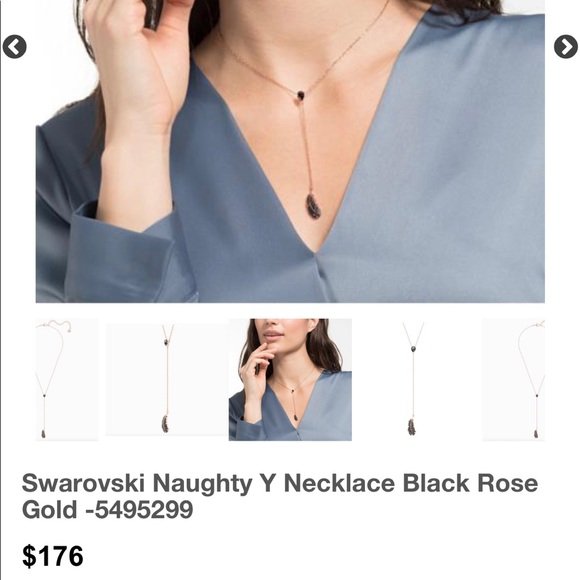 SWAROVSKI Crystal Naughty Lariat Necklace, Rose Gold-Tone (Brand New) - Picture 3 of 3